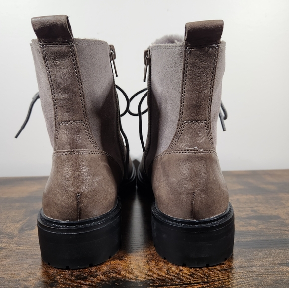 Lucky Brand Women Suede Wool Ilianna Lace Up Combat Boots Size US 7.5 - Picture 6 of 11